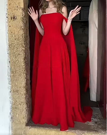 Niulatu Off-the-shoulder A-Line Chiffon Long Prom Dresses,Burgundy Formal Evening Dresses HZ1026